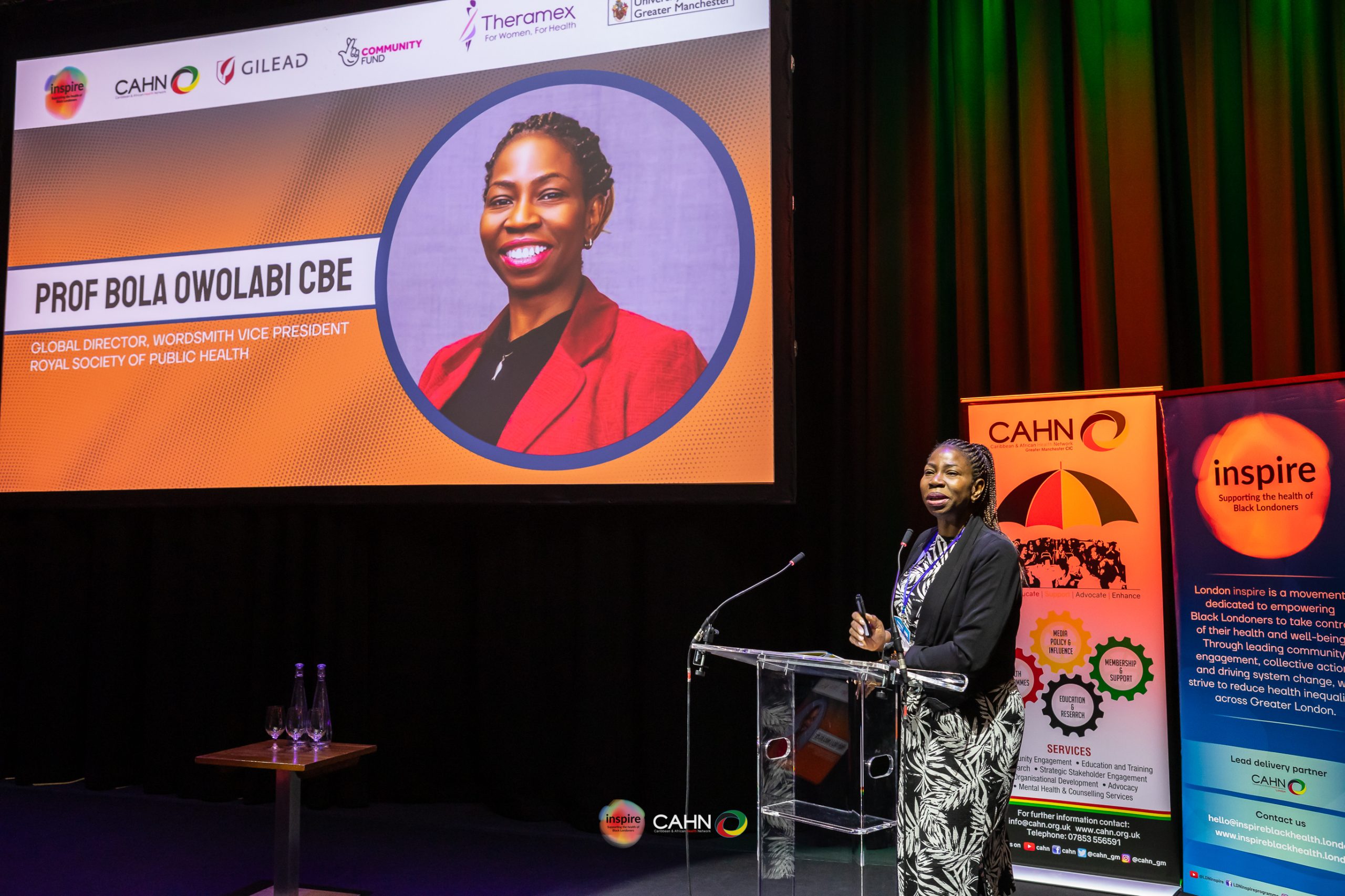 Prof Bola Owolabi CBE speaking at the Black Health Inequalities Summit 2026